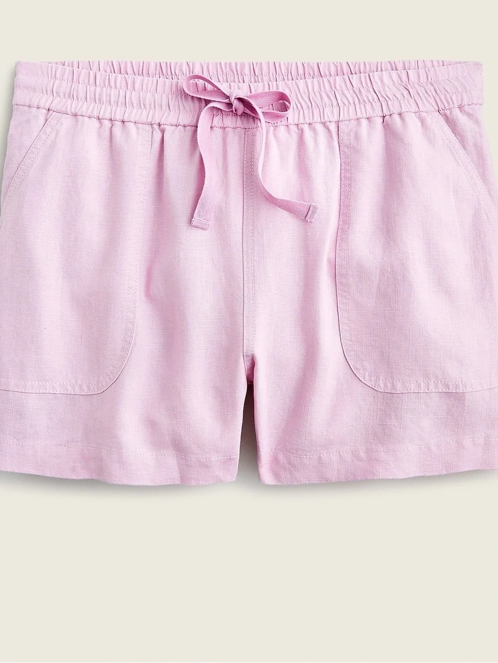 J Crew Pink Linen Blend Drawstring Shorts Size L